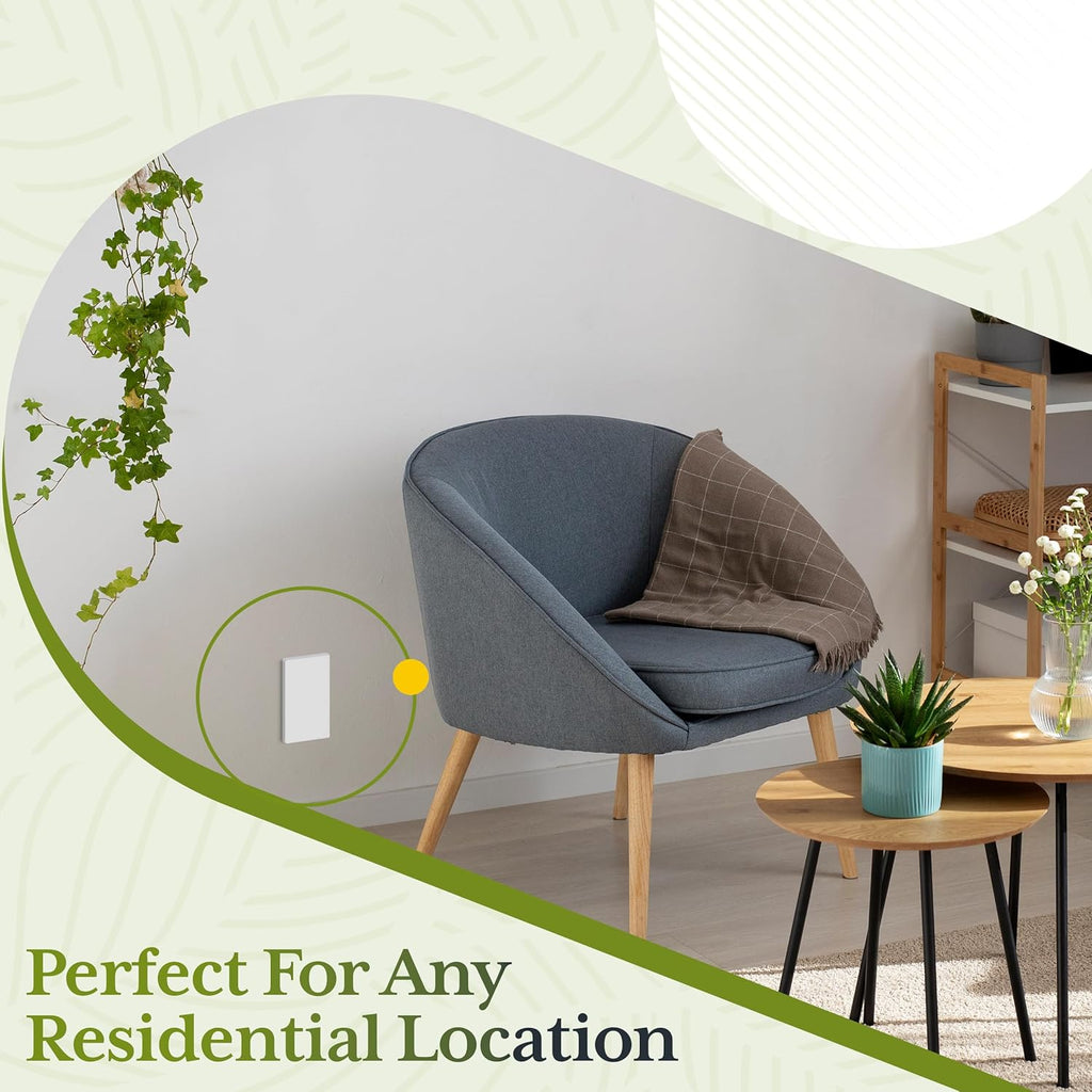 TG Mid-Size Screwless Blank Wall Plate, Child Safe Blank Device Outlet Cover, Medium Size 1-Gang 4.88" H x 3.11" L, Polycarbonate Thermoplastic, UL Listed, SP-MB1-W5P, White (5 Pack)