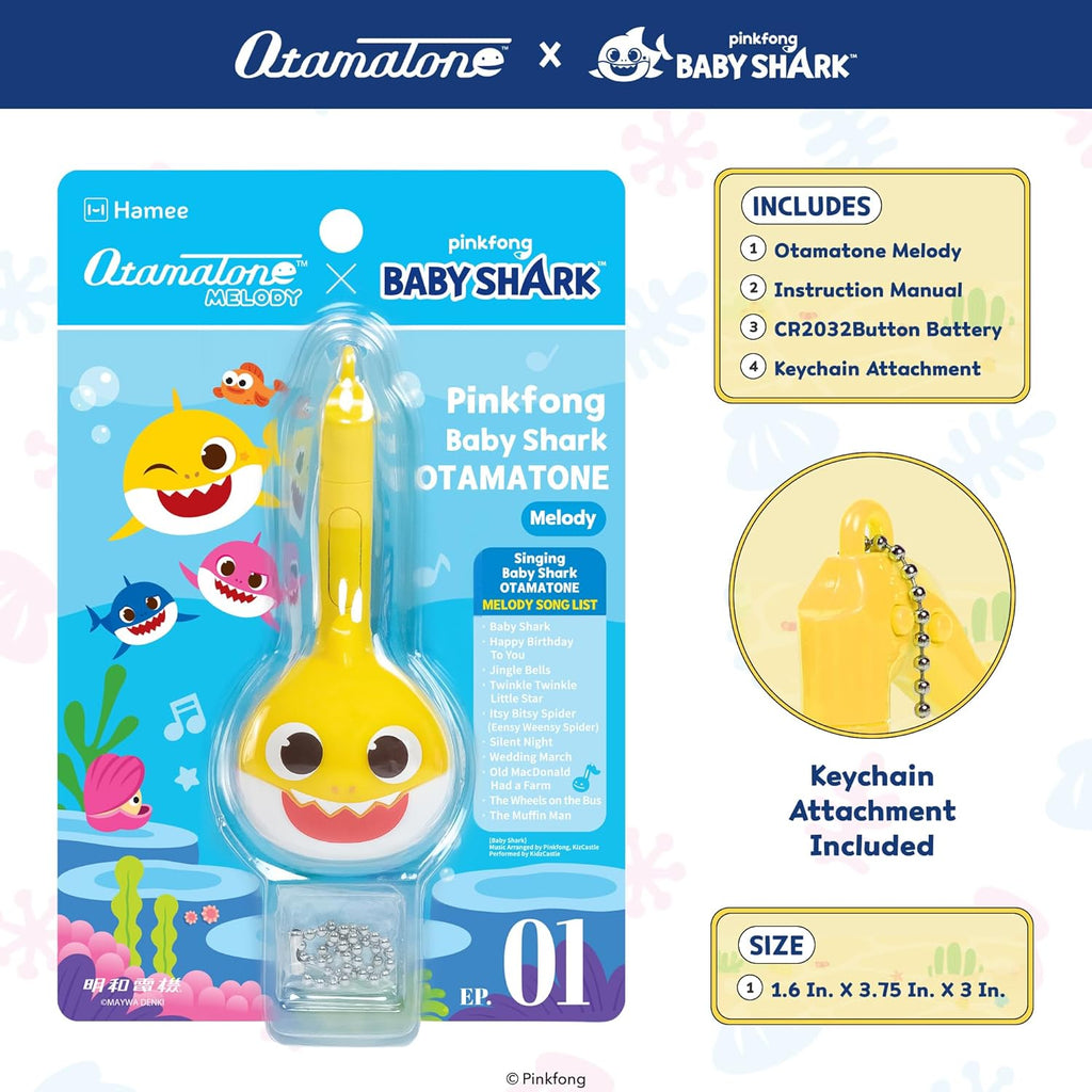 Otamatone Melody [Special Baby Shark Edition] Portable Mini Size Electronic Keychain Musical Toy from Japan – by Maywa Denki [English Instructions] – Baby Shark