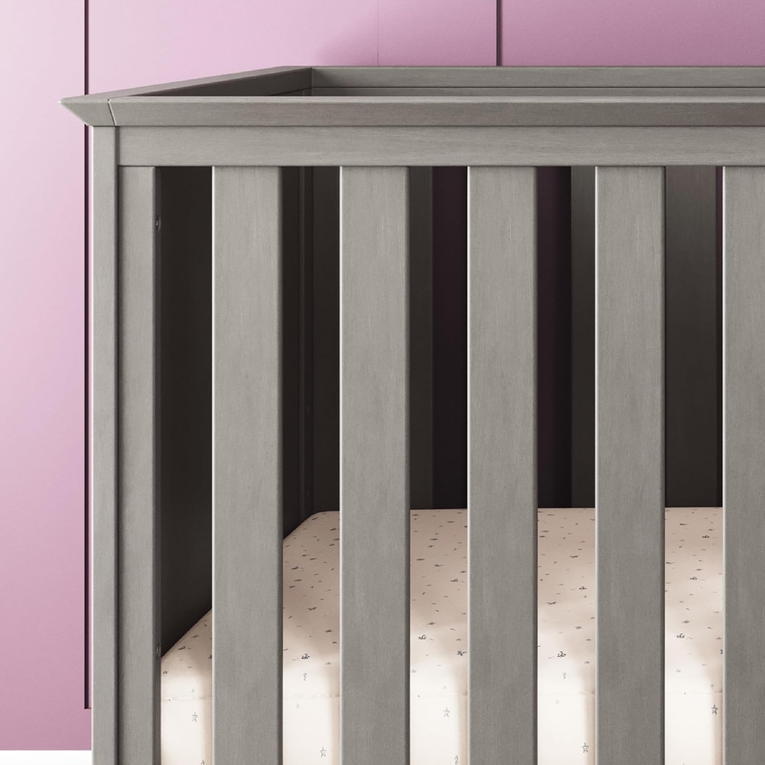 Child Craft Atwood 3-in-1 Convertible Crib, Baby Crib Converts to Day Bed, Toddler Bed, 3 Adjustable Mattress Positions, Non-Toxic, Baby Safe Finish (Lunar Gray)