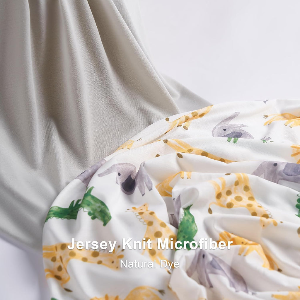 TILLYOU Baby Changing Pad Cover, Changing Table Cover for Girls Boys, Ultra Soft Breathable, 2 Pack African Steppe & Grey