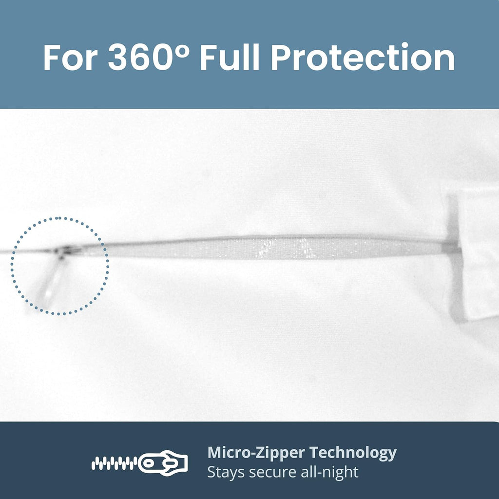 SafeRest Zippered Mattress Protector - Premium 6 Inch Waterproof Mattress Cover for Bed - Breathable & Noiseless Washable Mattress Encasement - Crib