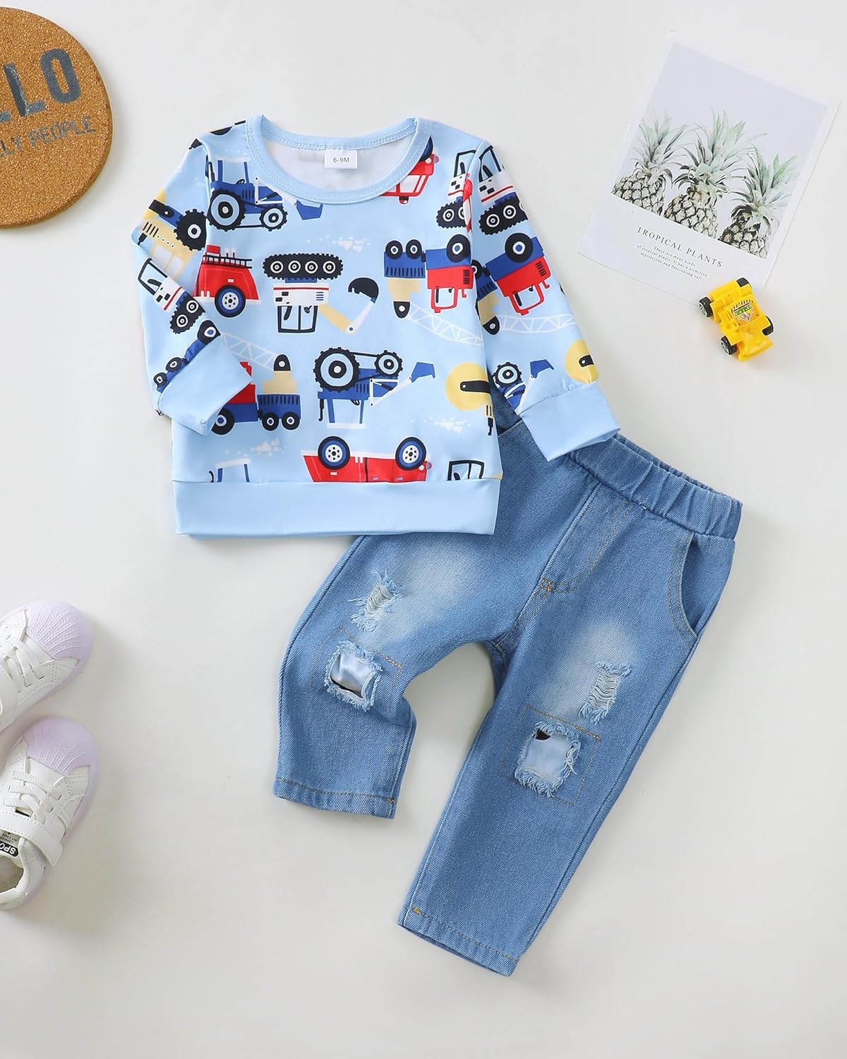 Toddler Baby Boy Outfits Fall Winter Clothes Color Block Long Sleeve Sweatshirt Tops + Jogger Pants Set 2PCS