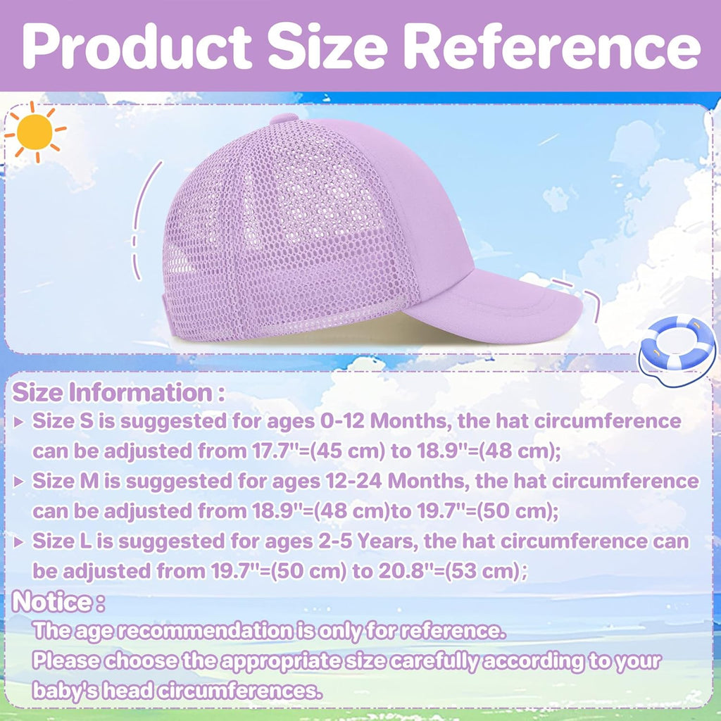qikqik Baby Baseball Cap Toddler Baseball Hat with Mesh Infant Sun Hat UPF 50+ Baby Ball Cap Toddler Girl Hats Kids Hat Boys