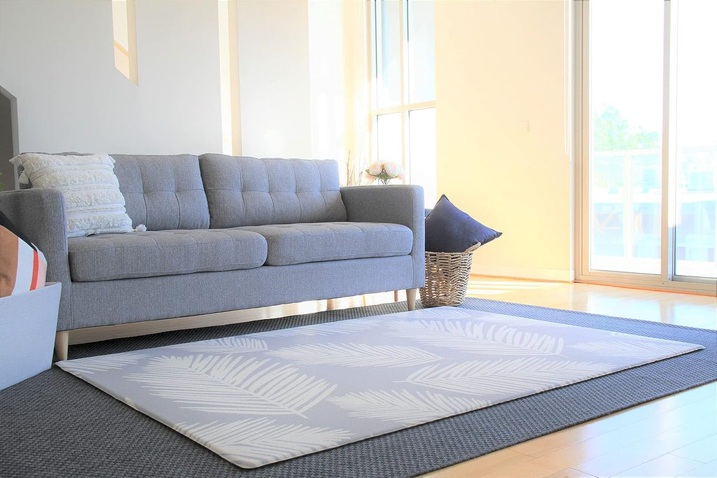 Cushmat Stylish Reversible Foam Play Mat (Large, Alpha - Palm Gray) - Soft, Waterproof, Durable Play mat for Infants, Babies, Toddler, Kids & Grownup - 6.5ft x 4.5ft