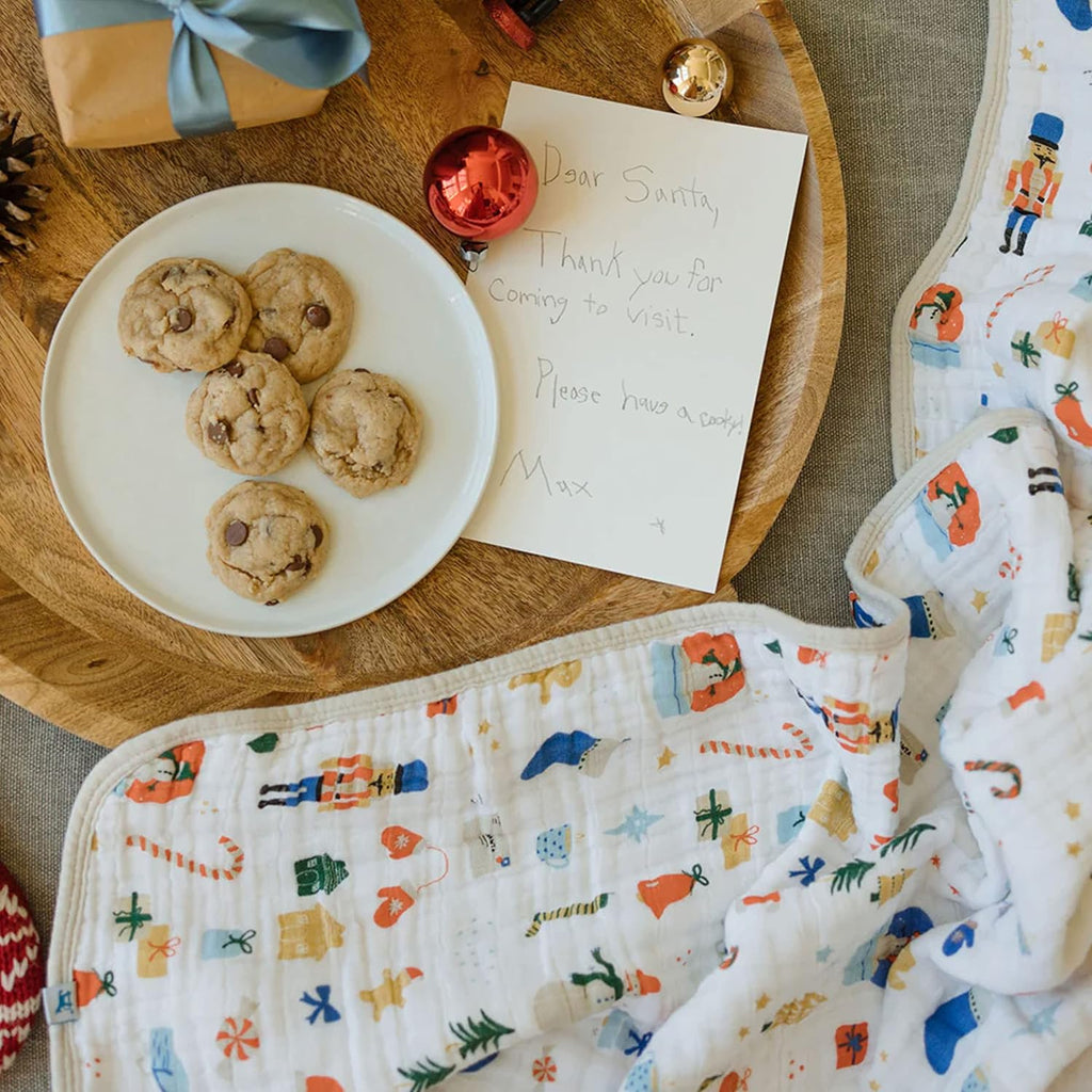 Little Unicorn Original Premium Cotton Quilt | Multi-Layered & Extra-Soft Muslin Fabric |for Babies & Toddlers (Christmas Time)