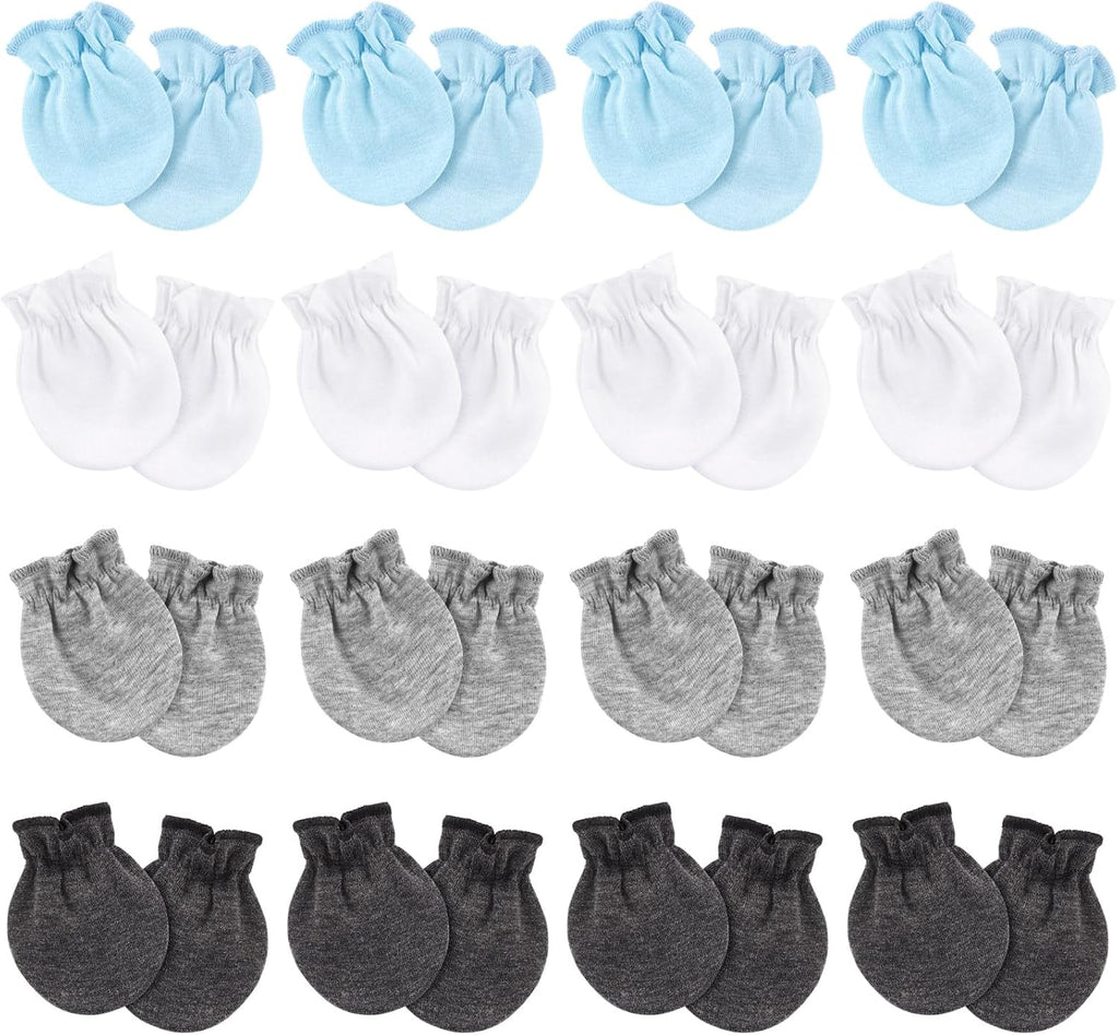 Newborn Baby Mittens No Scratch Cotton Elastic Wrist Gloves Infant Toddler Mittens for Baby Boy Girl 0-6 Months