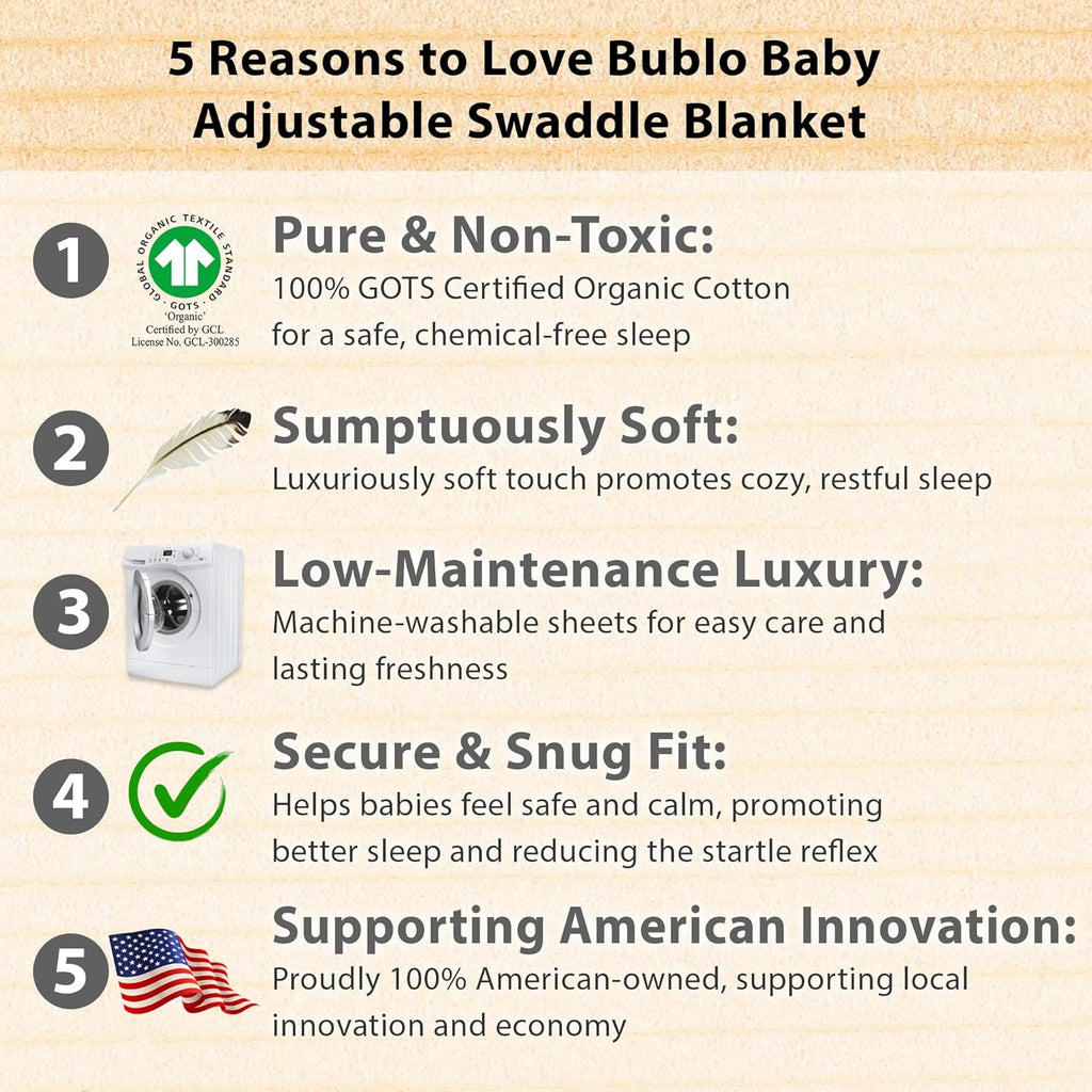 Bublo Baby Swaddles for Newborns – 3-Pack Infant Swaddles 0-3 Months – Adjustable Swaddle Sleep Sack – Soft Organic Cotton Baby Wrap for Safe & Cozy Sleep (Galaxy)