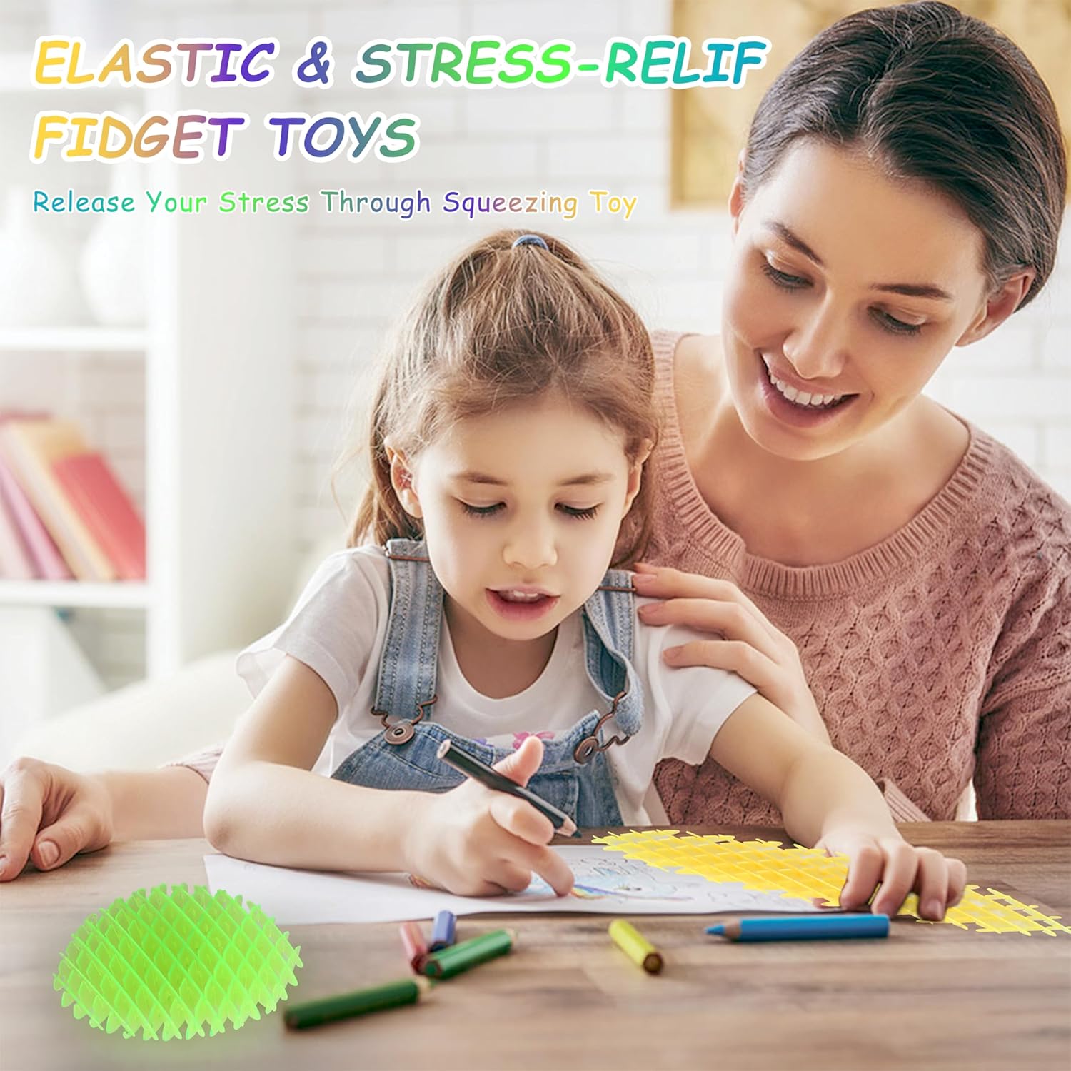 Fidget Worm Toy, 12*12CM 3D Elastic Fidget Toy Relieving Stress Boredom, Stress and Anxiety Relief Calming Fidgets Desk Toys for Adults,Ideal Gifts (Blue)