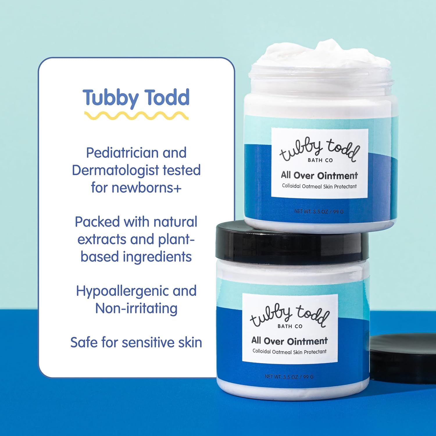 TUBBY TODD's Baby Body Wash & All Over Ointment Eczema Set - Gentle, Hypoallergenic Skincare for Newborns & Toddlers - 25oz, Lavender Rosemary
