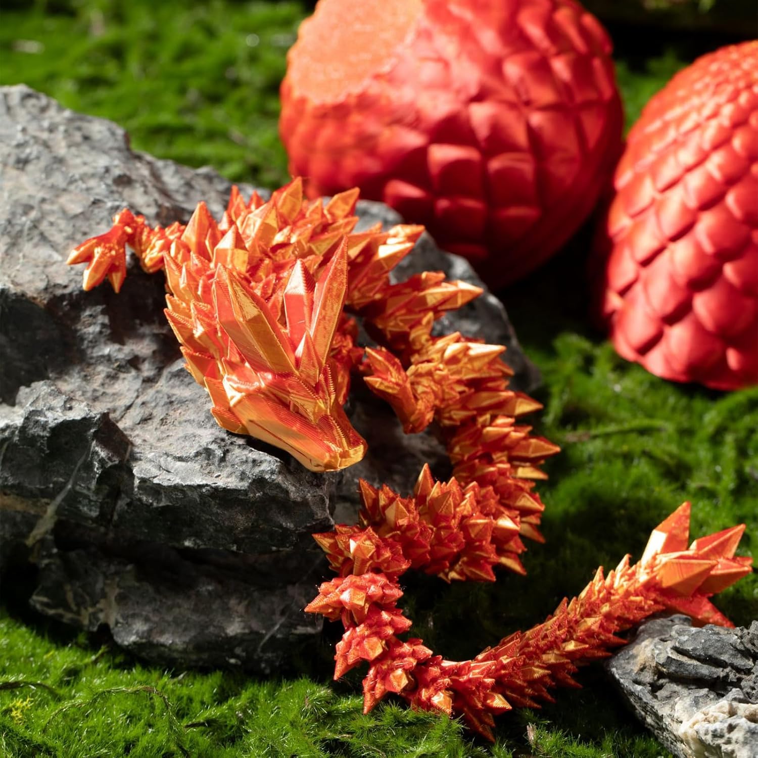 3D Printed Dragon Egg,Mystery Crystal Dragon Fidget Toys,Articulated Dragon,Home Desk Decor Easter Surprise Dinosaur Eggs,Adults Fidget Toys for Autism/ADHD