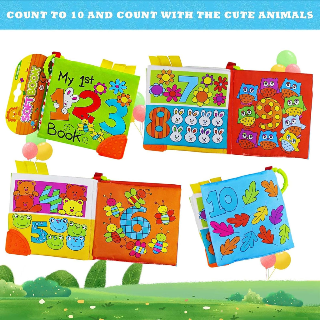 123 Book,Baby Soft Books Toys, Feel Crinkle Cloth Book for Infant Baby 0-3-6-12 Months