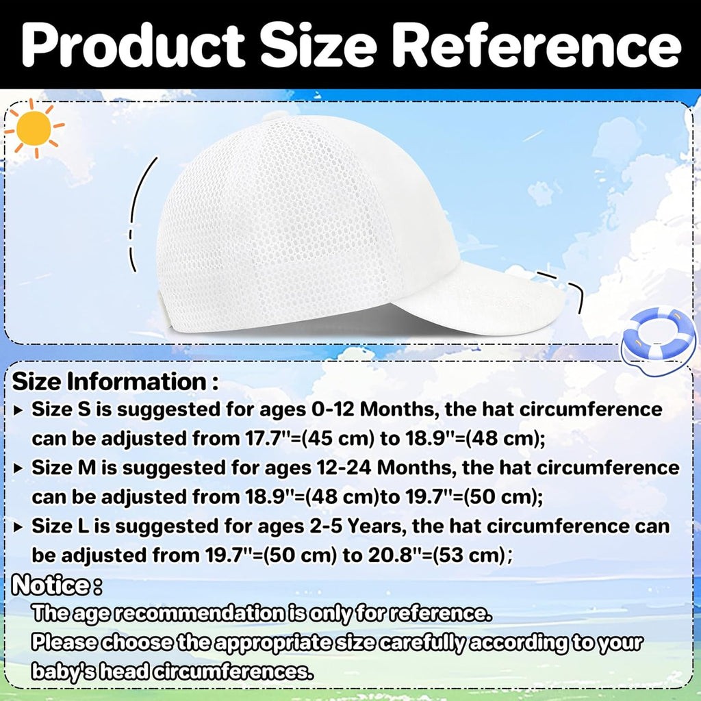 qikqik Baby Baseball Cap Toddler Baseball Hat with Mesh Infant Sun Hat UPF 50+ Baby Ball Cap Toddler Girl Hats Kids Hat Boys