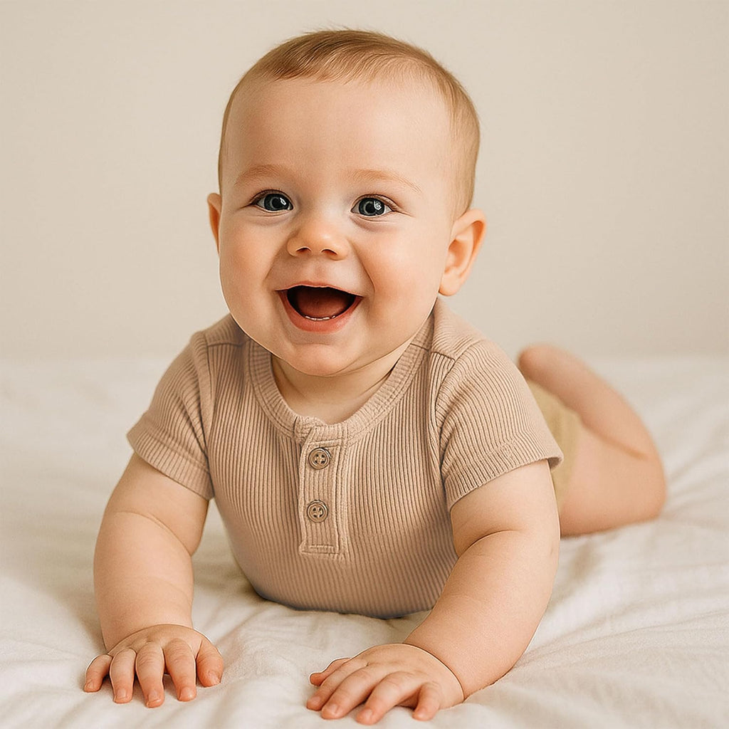 ROMPERINBOX Bamboo Onsies Baby Boy Short Sleeve 3 Pack Baby Bodysuit for Newborn Infant 0-24 Months, Viscose from Bamboo