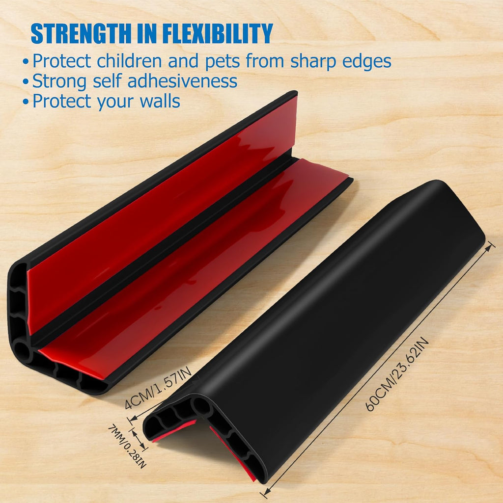 Wall Corner Edge Protector 4 Pack,1.57x1.57x23.62x0.28 inch Soft Baby Proof Corner Guards for Sharp Edges, Self-Adhesive Corner Protectors for Home, Kindergarten,Thickness-7mm(0.28 in)