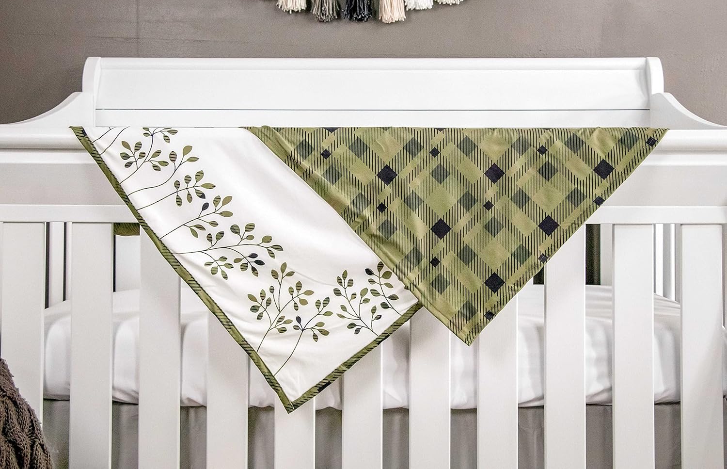 Top Tots Baby Blanket - Camo Deer, 38.5 x 29 Inch Green Plaid
