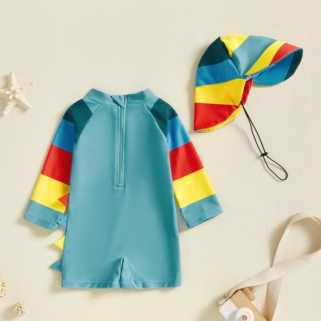 Hnyenmcko Baby/Toddler Boy Rash Guard Swimsuit Long Sleeve One Piece Zipper Swimwear Sunsuit Infant Bathing Suit Beachwear