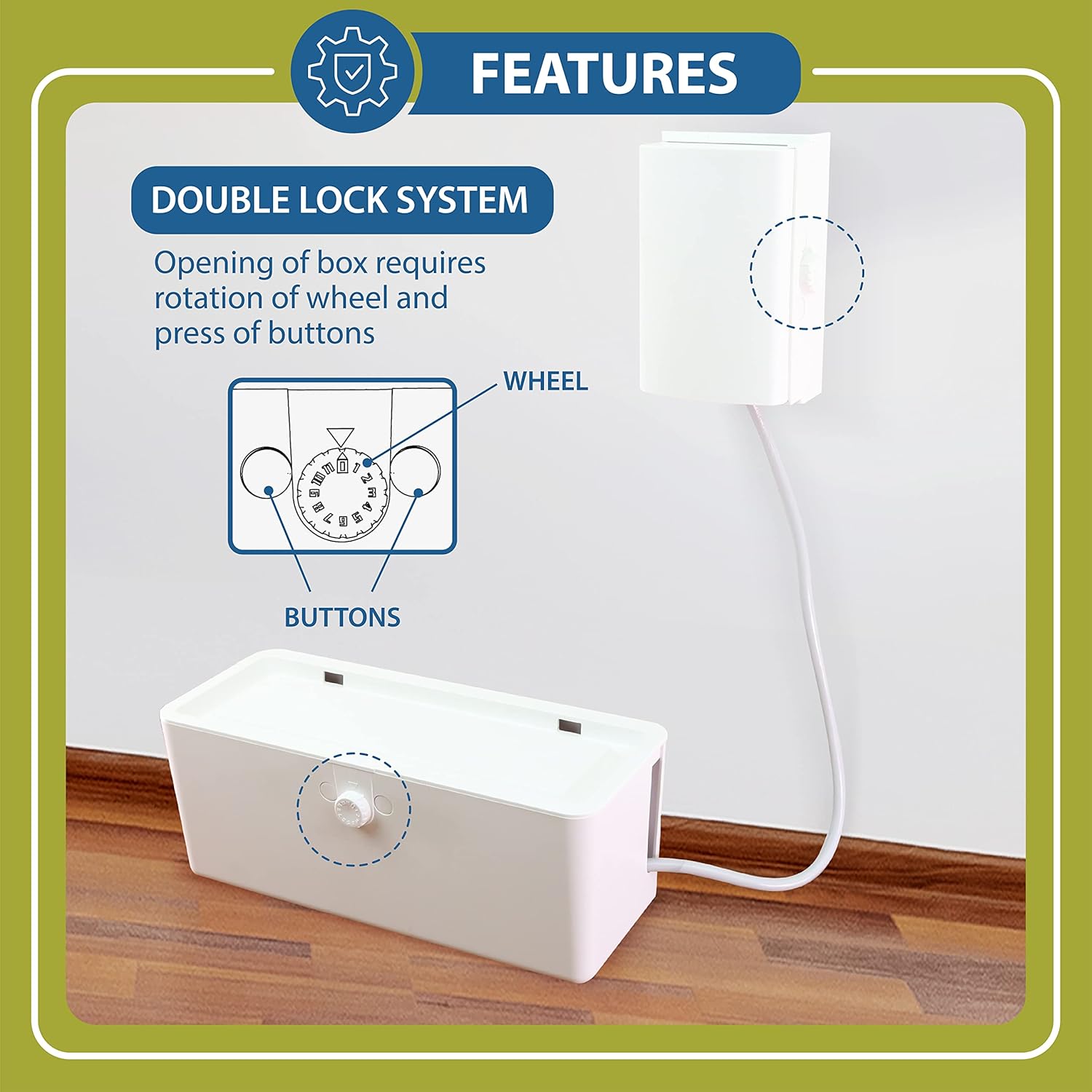 Power Strip Cover and Outlet Cover Box - Effectively Baby Proofs Power Strip on Floor or Wall, Protects Small Hands & Fingers, Cover Box and Outlet Cover Box