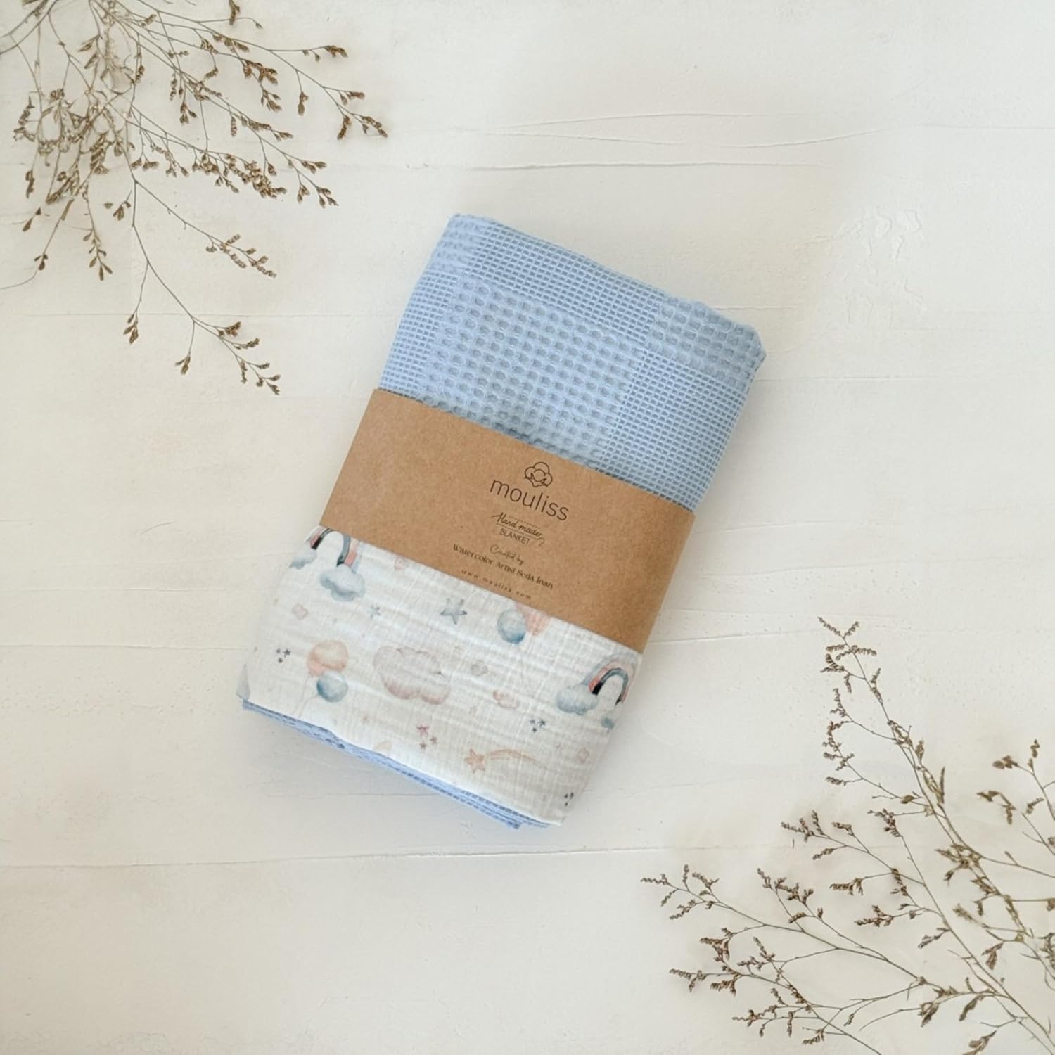 Personalized Baby Blanket with Name – Handmade 100% Organic Cotton Newborn Gift | Custom Knit Blanket for Boys, Girls, Kids & Baby Showers