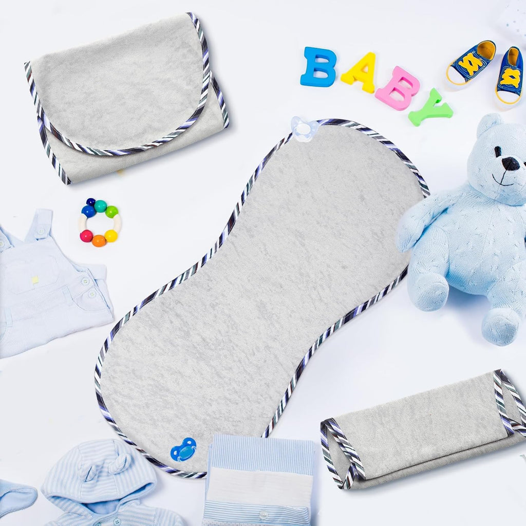 Timgle 6 Pcs 13 x 29 Inch Peanut Shape Changing Pad Liner Peanut Changing Pad Liner Portable Soft Washable Reusable Waterproof Diaper Mats Easy to Clean(Gray)