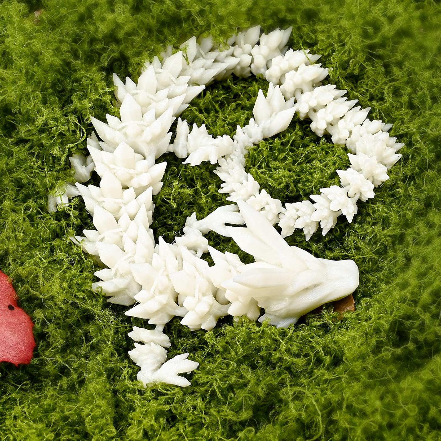 12inch Dragon Egg, Year of The Dragon, 3D Printed Dragon, Executive Desk Toys, Articulated Dragon, Fidget Toys Gifts for Graduates Students Teachers Adults (White)