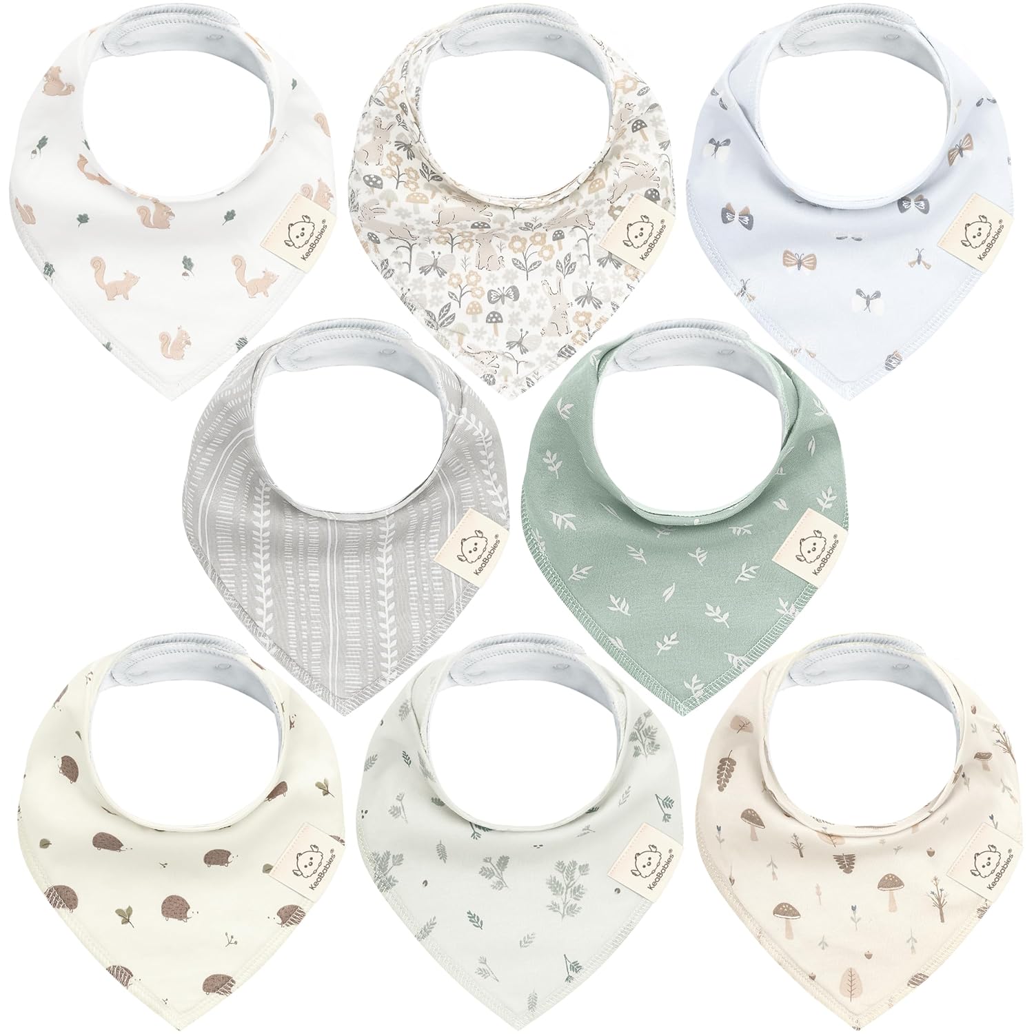 8-Pack Organic Baby Bandana Bibs for Girls - Super Absorbent Triangle Baby Bibs for Drooling and Teething Infant, 100% Cotton Extra Soft for Newborn, Infant 0-36 Months (Prairie)