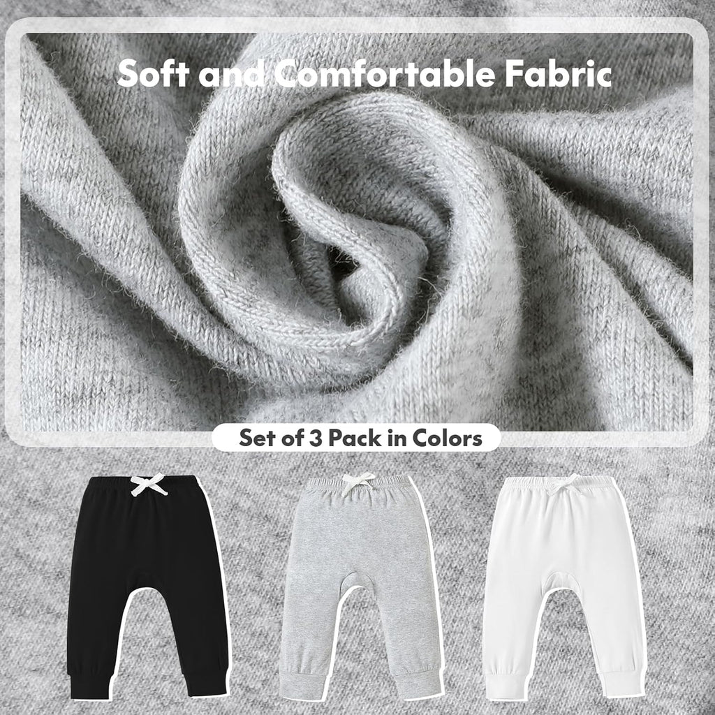 DREAM BUS Pack of 3 Toddler Jogger Pants with Pocket Toddler Boy Sweatpants Baby Boy Pants Infant Newborn Leggings