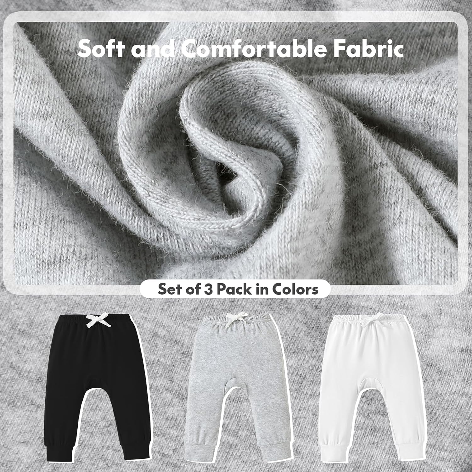 DREAM BUS Pack of 3 Toddler Jogger Pants with Pocket Toddler Boy Sweatpants Baby Boy Pants Infant Newborn Leggings