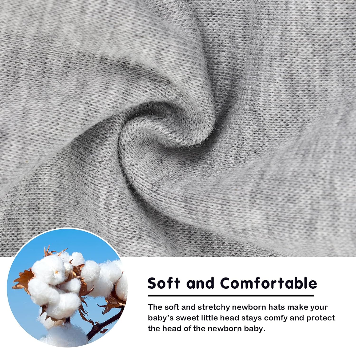 DRESHOW BQUBO 4 Pieces Baby Beanie Newborn Toddler Soft Cute Knit Hat Hospital Hats for Baby Boys Infant Cap Beanies