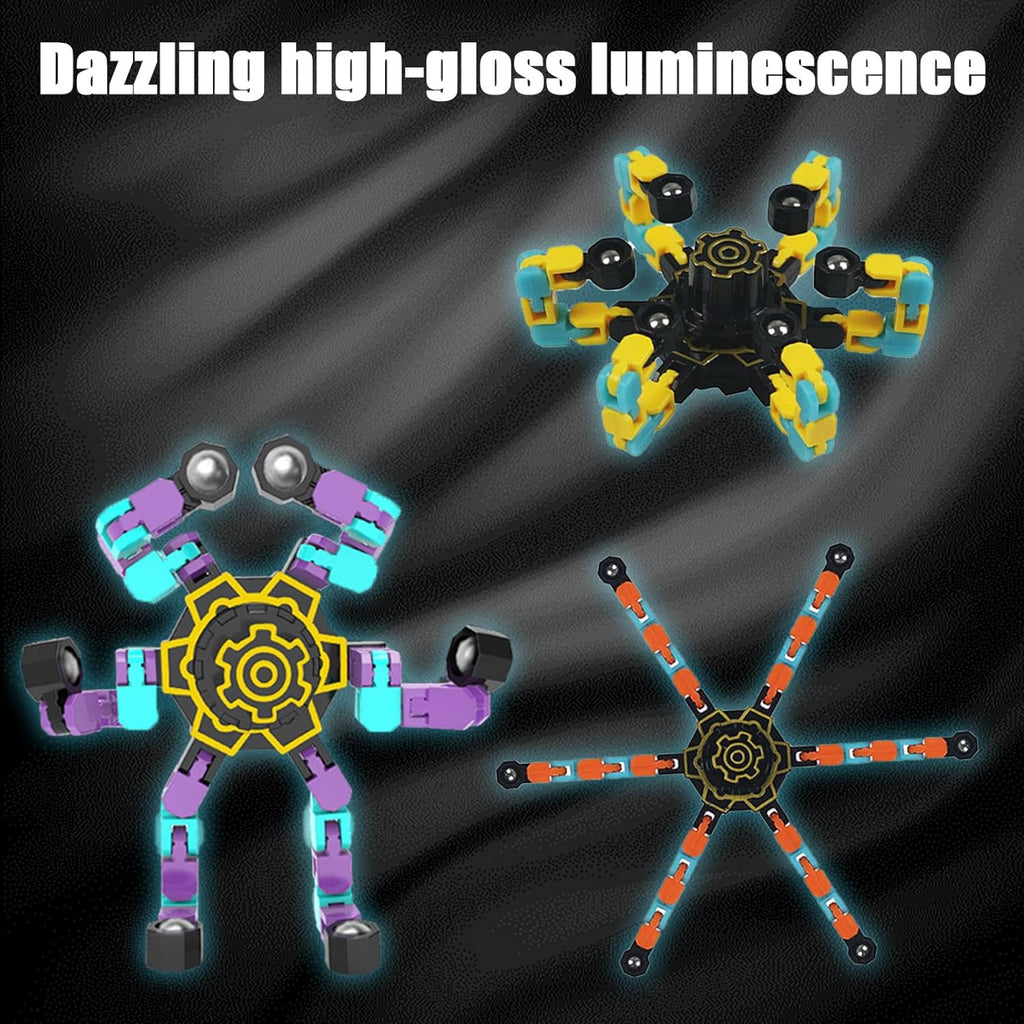 12 PCS Noctilucent Transformable High Speed Rotation Fidget Spinners Toys for Kids and Adults Stress Relief Fingertip Toys for Boys and Girls Fingertip Gyros for ADHD Autism for Kids