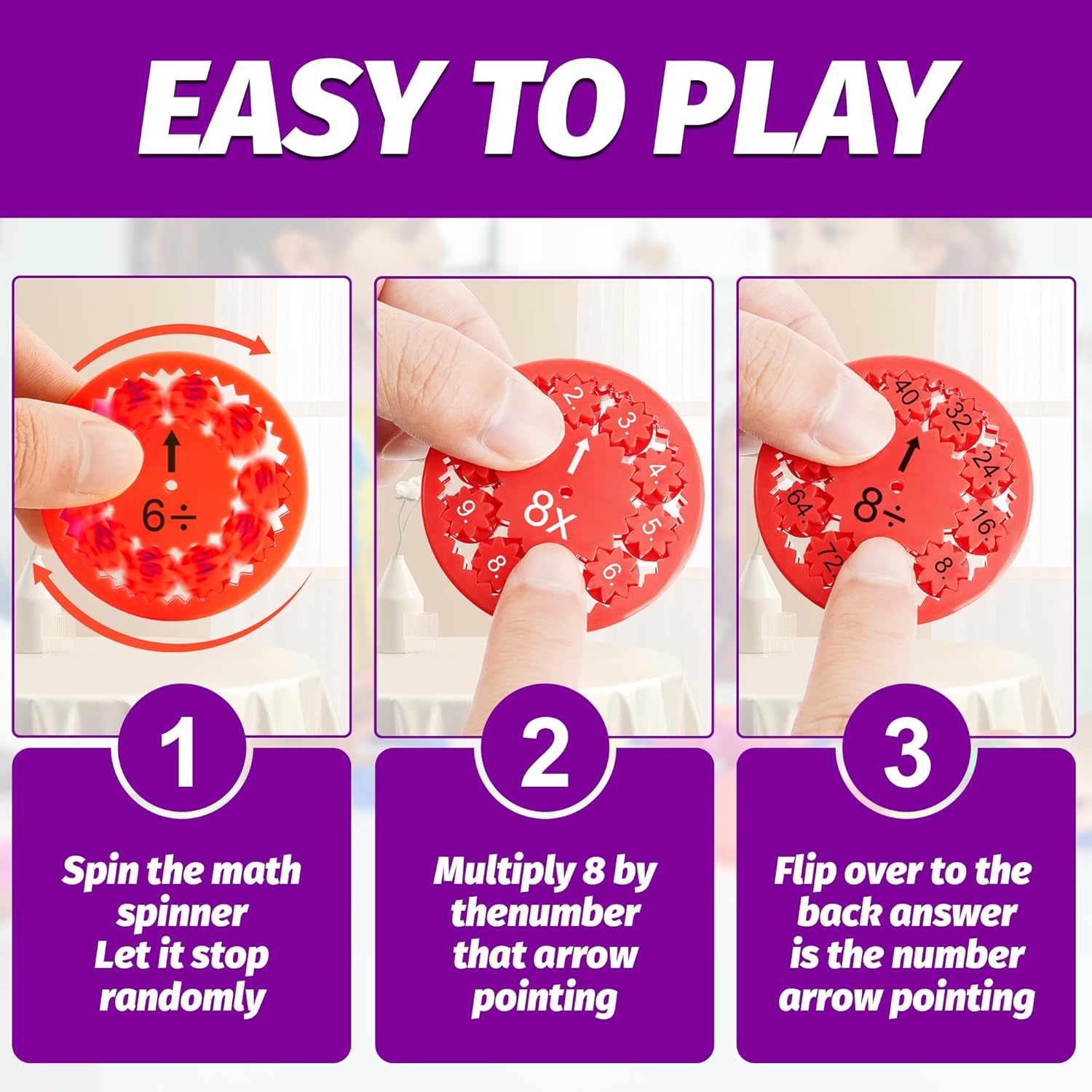 9PCS Math Fidget Spinners,Educational Math Fidget Spinner for Stimmers & Fidgeters in Home ＆School,Math Spinners Fidget Toys for Kids 3+ ,Math Fidget Toy Addition & Subtraction