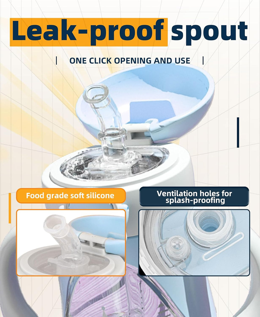 Bunnytoo Baby Sippy Cup with Weighted Straw for Infants 6-12 Months, 8oz Toddler Drinking with Handles, BPA-Free, Transition Trainer for 1+ Year Old (Purple)