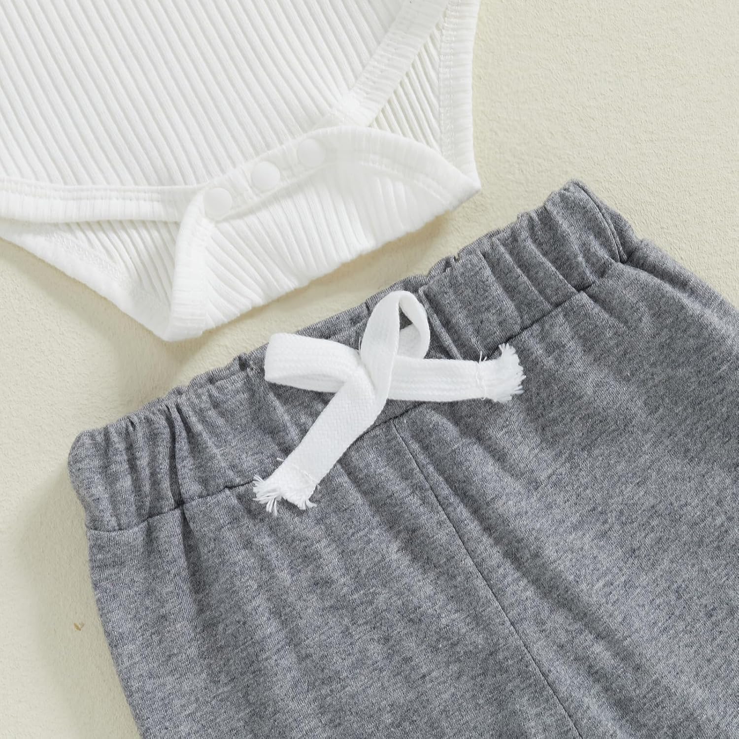 fhutpw Baby Boy Clothes 3 6 12 18 Months Ribbed Knitted Long Sleeve Romper and Pants Sets Newborn Fall Splicing Color Outfits