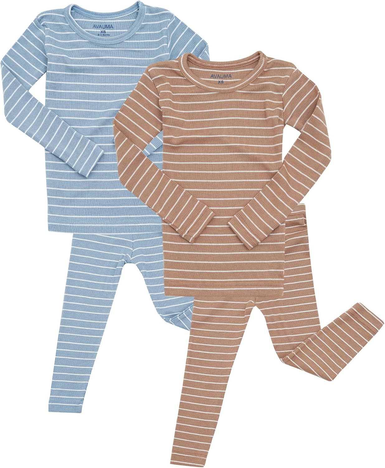AVAUMA Stripe Pattern Baby Boys Girls Pajama Set Kids Toddler Snug fit Ribbed Sleepwear pjs for Daily Life Style