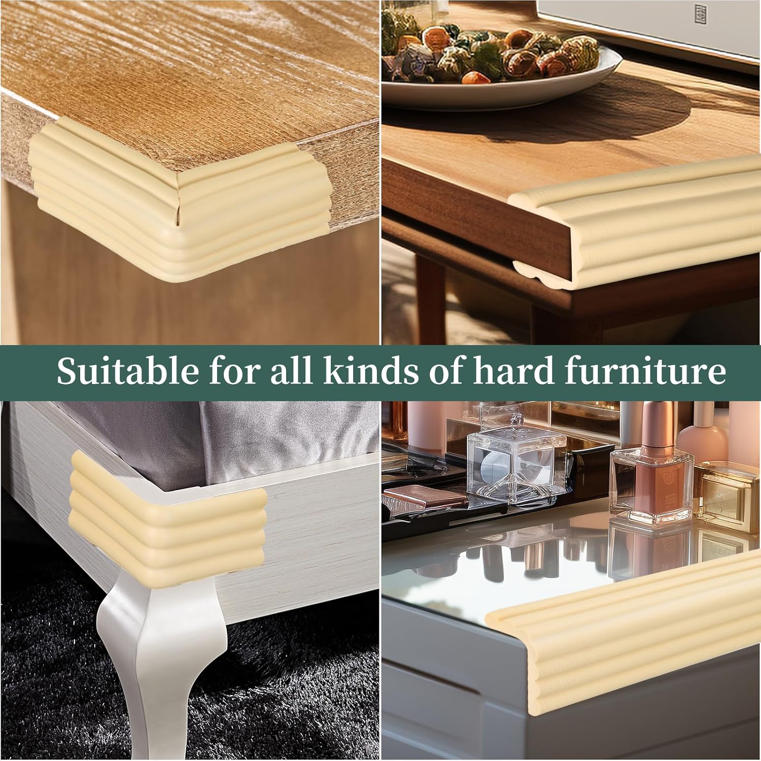 Corner Protector for Baby, Widen Edge Protector with Adhesive Backing, Baby Proofing Edge Corner Protectors Self Adhesive Furniture Corner Guard Bumper for Table, Desk, Fireplace (White, 16.4ft)