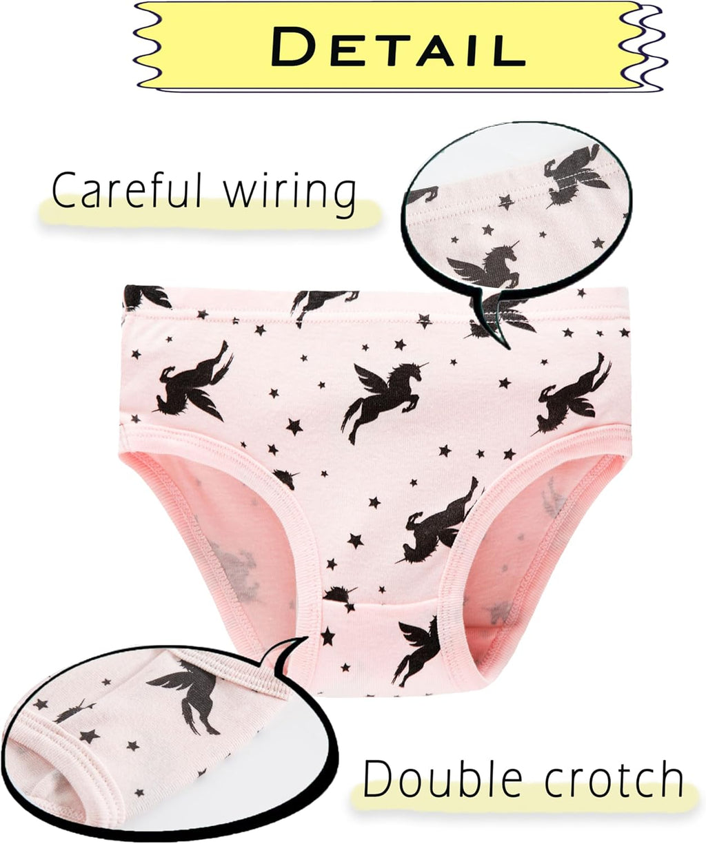 Boboking Girls Soft Underwear Toddler Kids Briefs Cotton Panties 12-pack