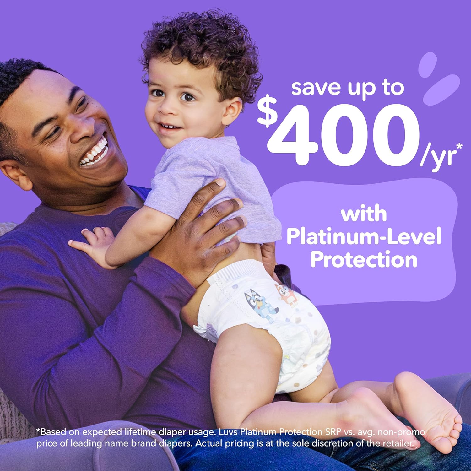 Luvs Size 3 Baby Diapers, Platinum Protection Bluey Diapers for Day & Night, Size 3, 234 Count (Packaging May Vary)