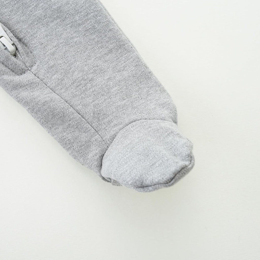 Baby Romper 100% Organic Cotton Pajamas One Piece Long Sleeve Zipper Footie Onesie for 0~12M Baby