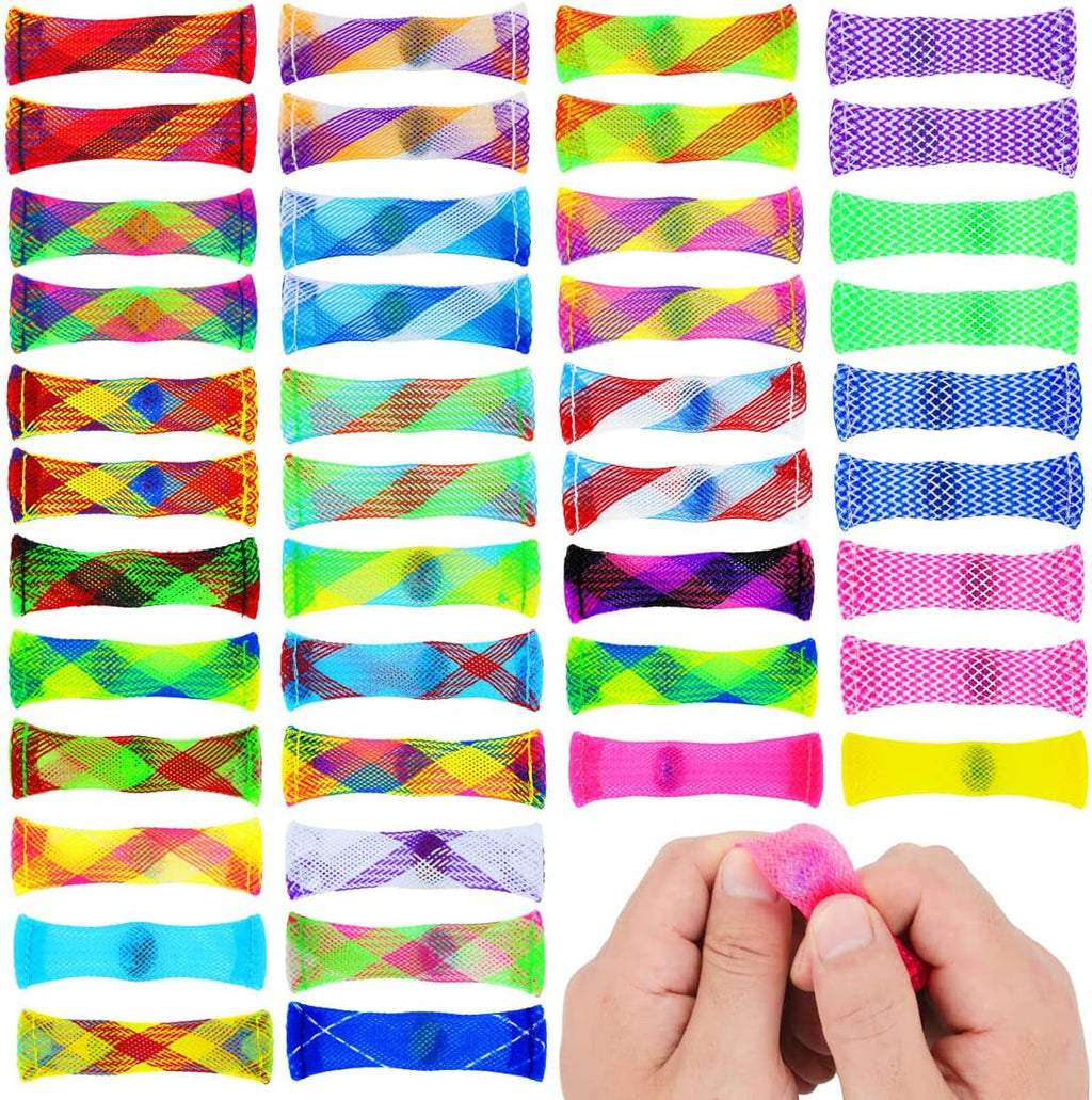42 Pack Mixed Color Marble Mesh Fidget Toys,FIDGET TOY Stress Relieve toy, Focus Enhance, Marble and Mesh Fidgets for Adults and Children with ADHD ADD OCD Autism