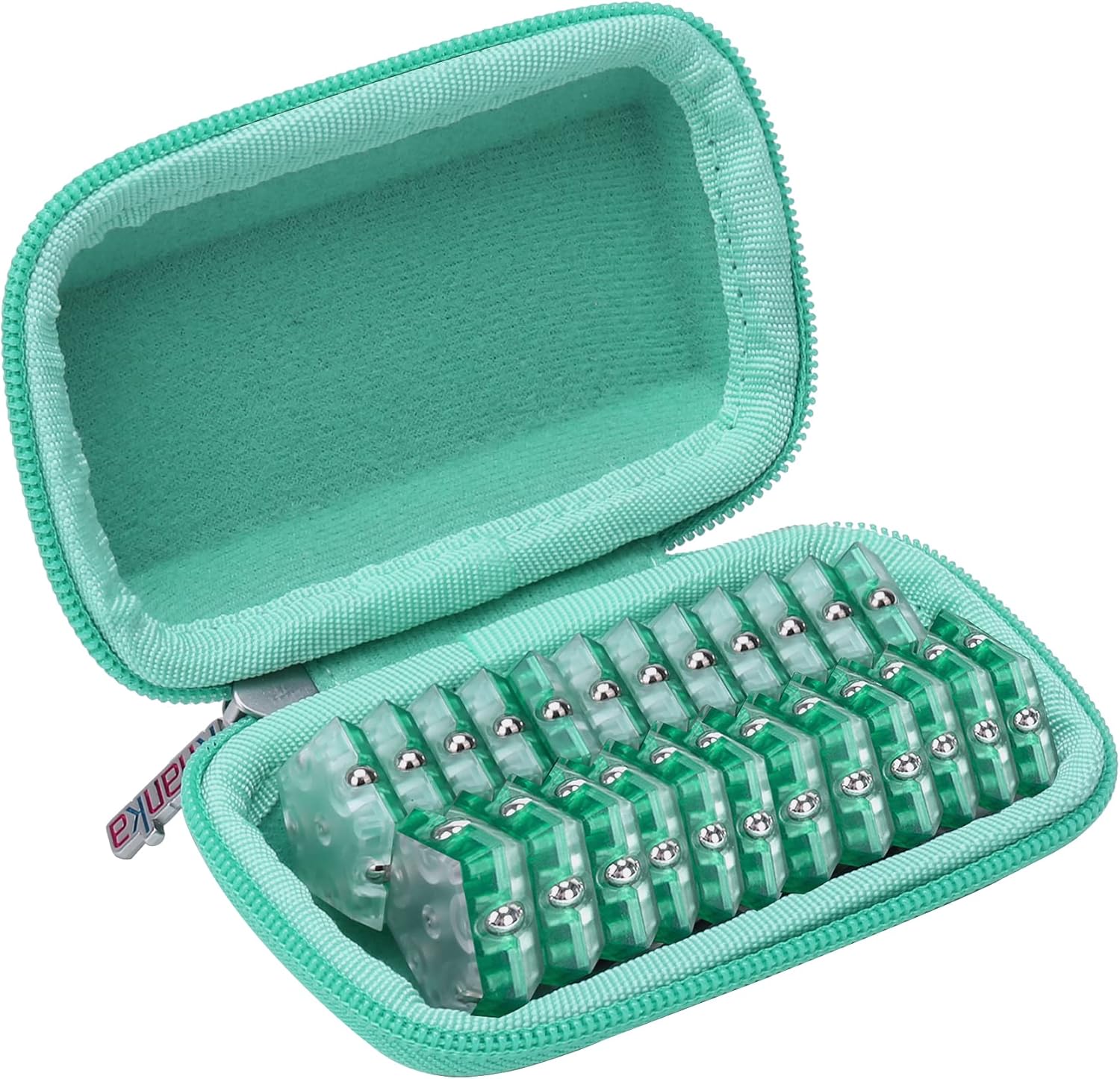 khanka Hard Carrying Case Replacement for Speks Geode Magnetic Fidget Sphere - Pentagons 12-Piece Set - Slate, Holds 24 pieces Magnetic Fidget Sphere, Case Only (Teal)