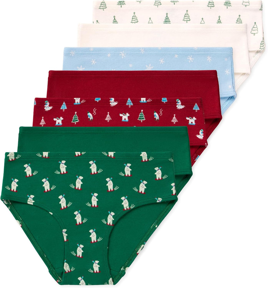 Lucky & Me Girls 100% Organic Cotton Underwear Briefs, Gracie 7 Pack