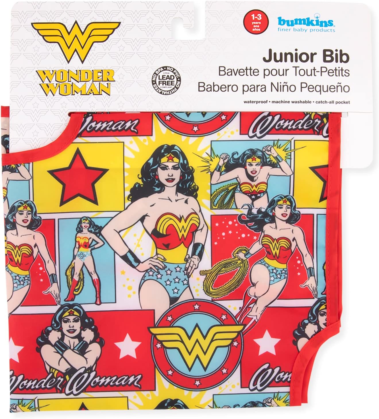 Bumkins Bibs - Toddler Bibs, Waterproof, Large for 1-3 Years, Short Sleeve