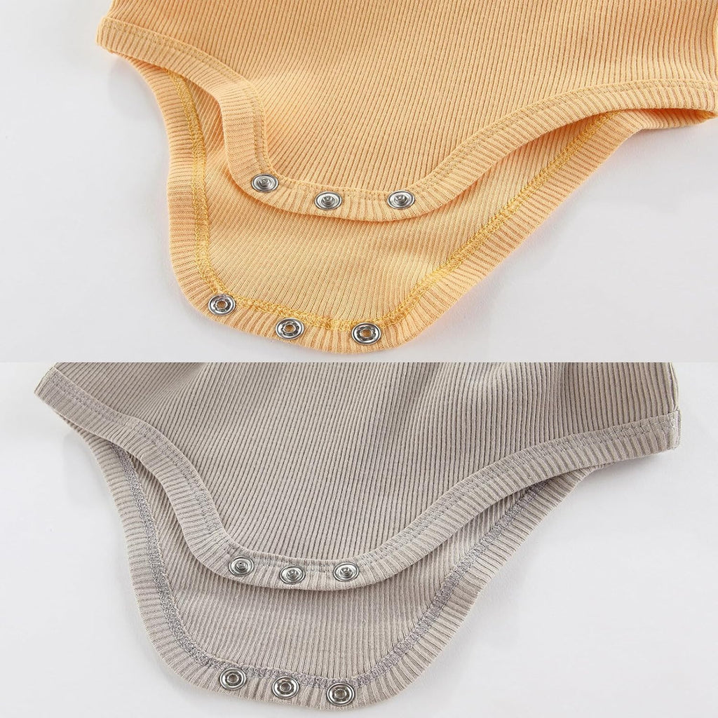 Newborn Baby Boy Girl Short Sleeve Bodysuits Cotton One-Piece Baby Clothes 6-Pack