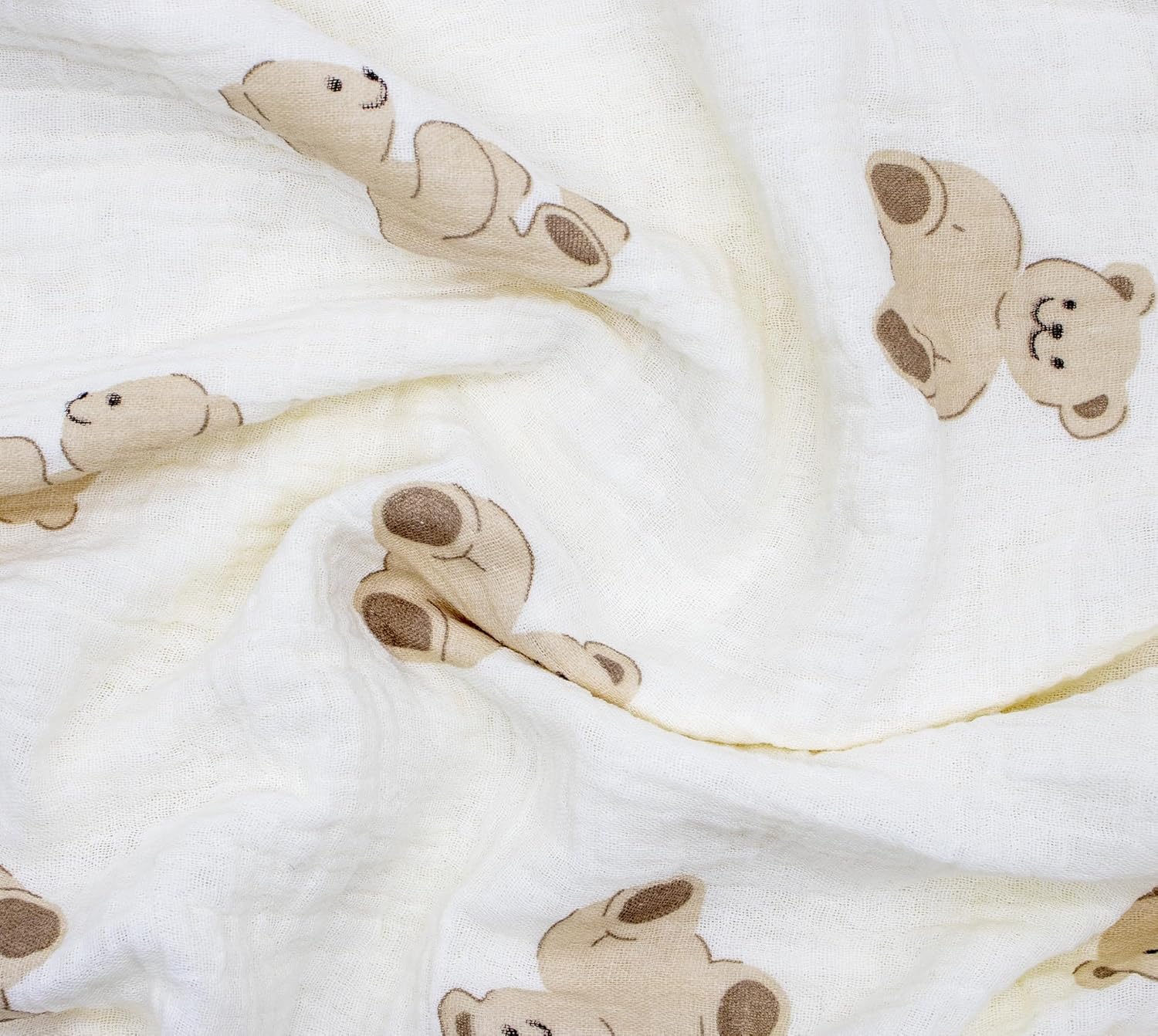 Baby Blanket Double Layer Cotton 40 x 40 Soft Receiving Blanket with Pattern Machine Washable Bear