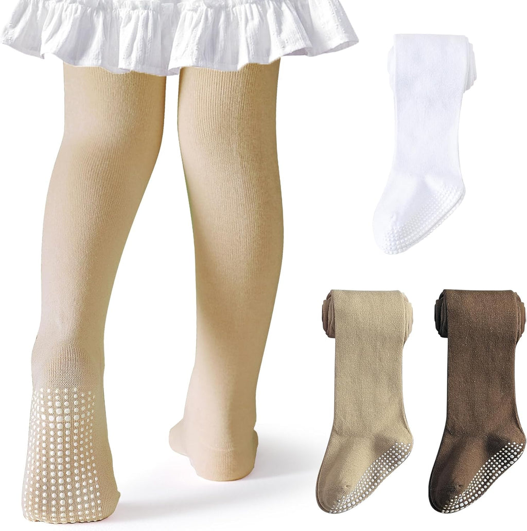 Baby Tights Non Slip Toddler Stockings Tights with Grippers Seamless Soft Cotton Knit Leggings Newborn