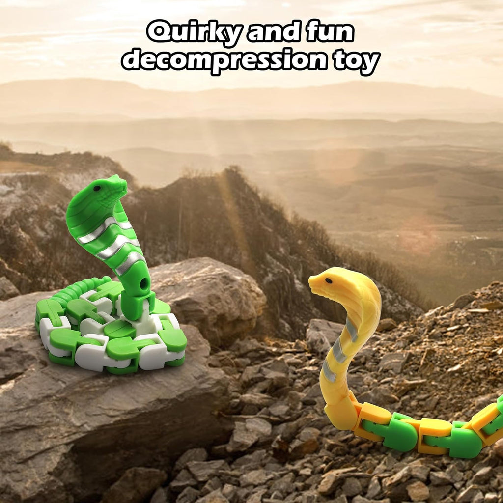 Snake Toys for Kids, Wacky Tracks Snake Fidget Toy for Toddlers, Transformable Snake Toys for Kids Party Favors, Stocking Stuffers, Easter Baskets (Snake, 6 Pack)