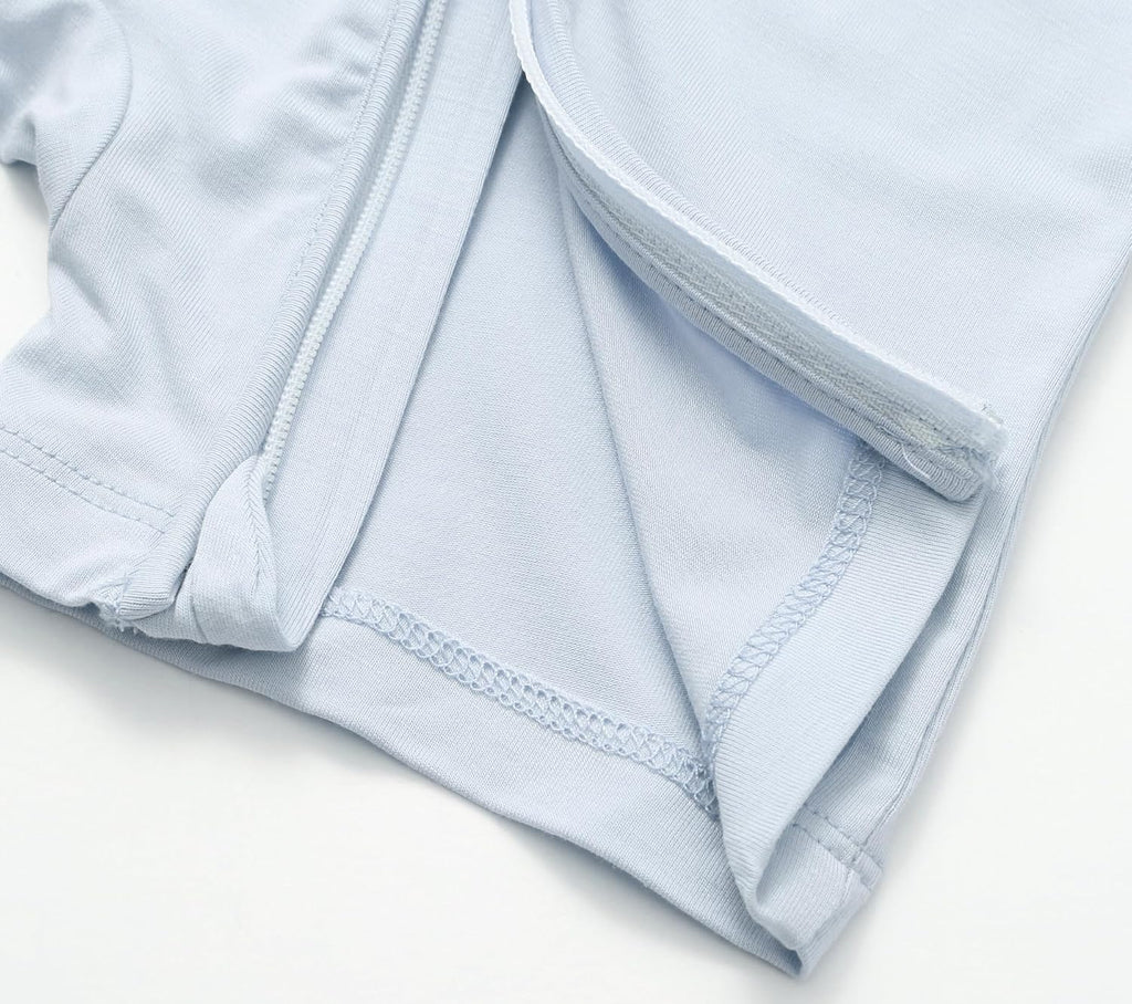 JunNeng Baby Boy Girl 2 Pack Rayon of Bamboo Summer Sleeper Infant Soft Short Sleeve Zipper Footless One-piece Romper