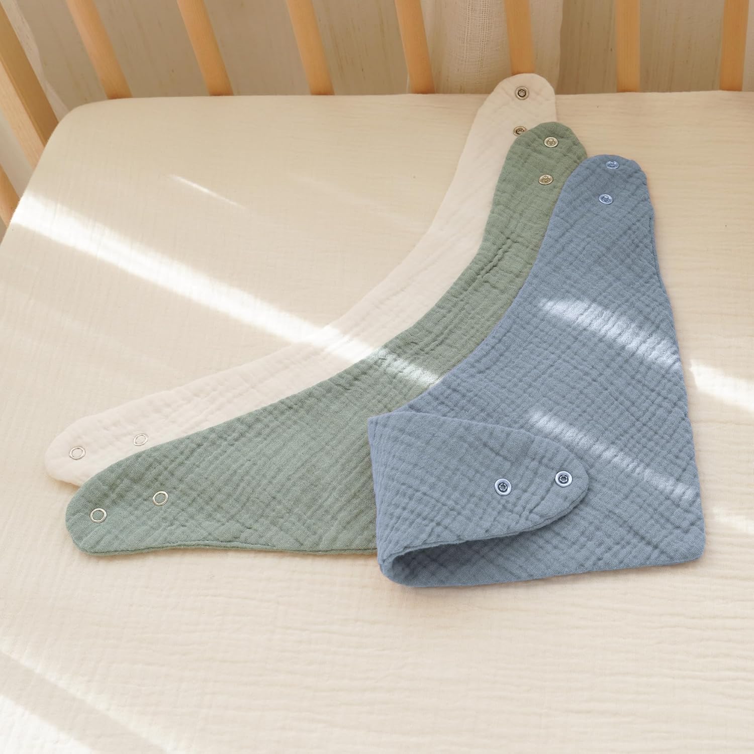 Konssy 8-Pack Muslin Baby Bibs, Absorbent Bandana Drool, 100% Cotton Unisex Baby Bibs for Teething and Drooling