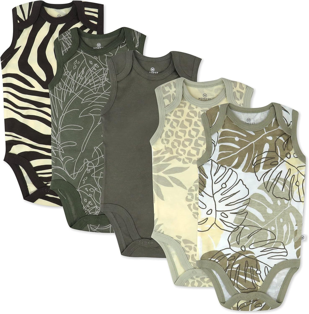 Sleeveless Bodysuits One-piece 100% Organic Cotton for Baby Boys, Girls, Unisex