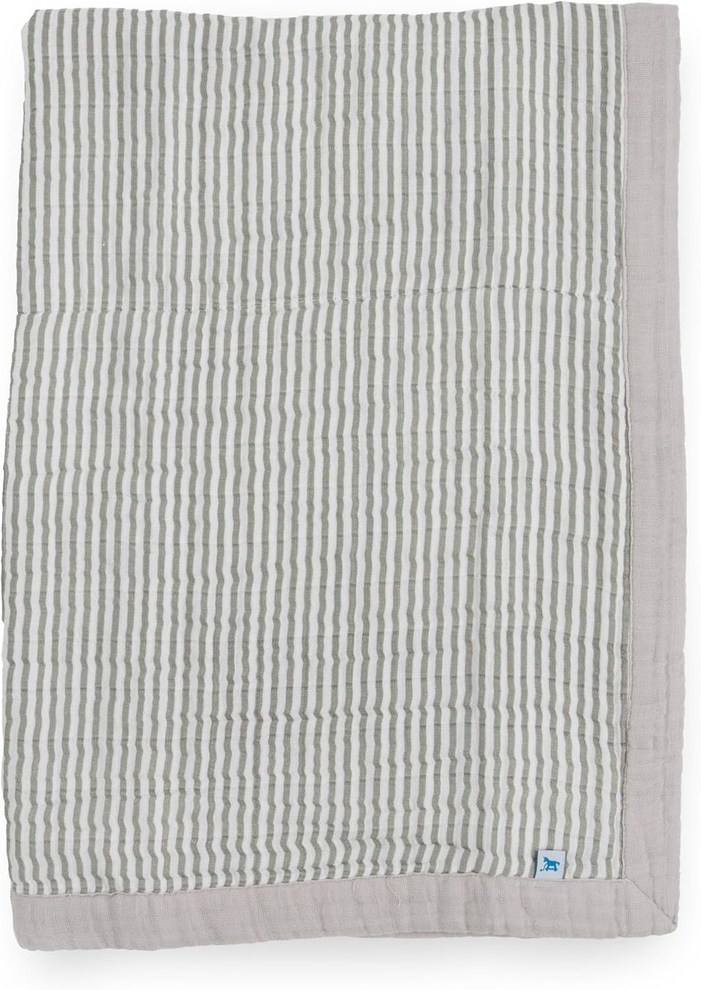 Little Unicorn Newborn Receiving Quilt | Ultra- Soft, Multi-Layered Muslin Fabric | Gift for Newborns & on-The-go (Grey Stripe)
