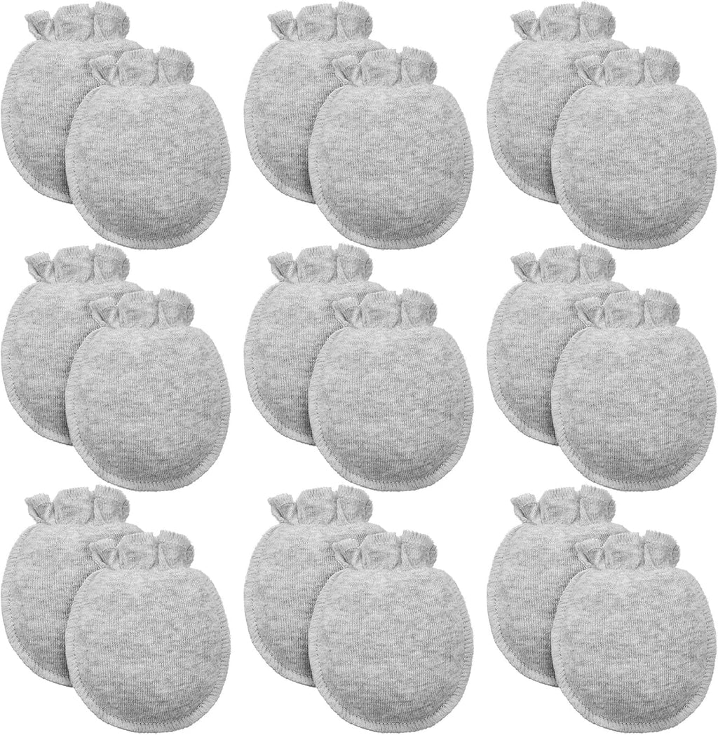 9 Pairs Newborn Baby Boys Girls Mittens 0-6 Months Infant Toddler Mittens No Scratch Solid Color Gloves